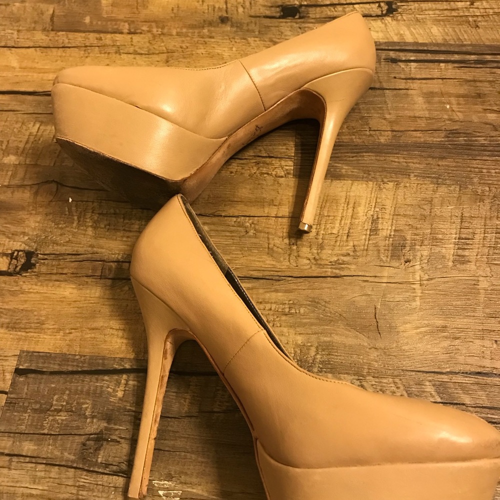 “ Sam Edelman”  8 1/2 Nude leather platform Heel - Picture 3 of 7